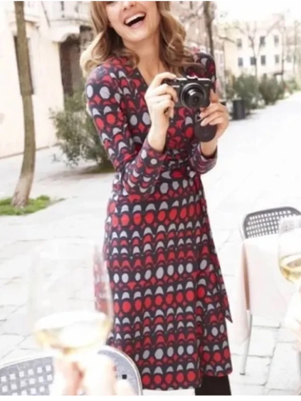 Boden Elodie Oak Leaf Wrap Dress Size US 18 EUC